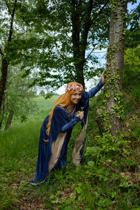 Woman in a forest
