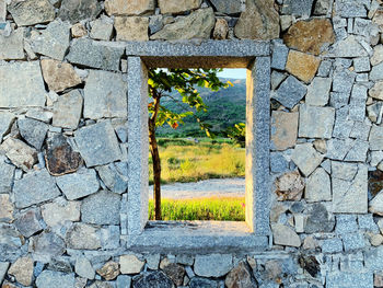 View of stone wall