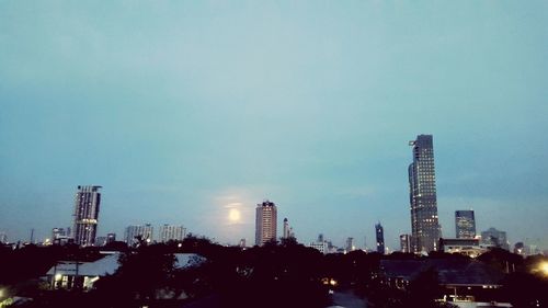 View of skyscrapers in city