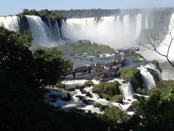 Scenic view of waterfall