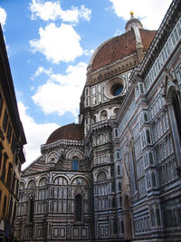 Low angle view of duomo santa maria del fiore against sky