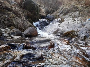 River flowing through rocks