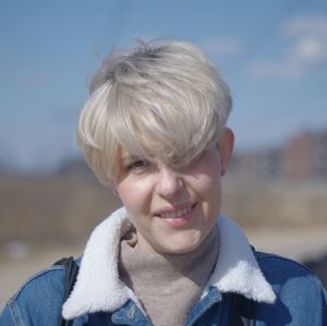 Close-up portrait of smiling boy