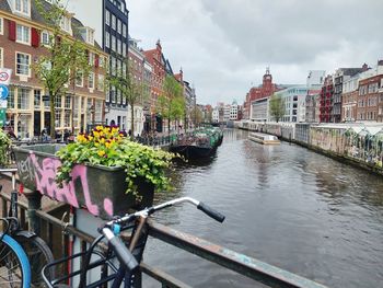 Canal amidst buildings in city