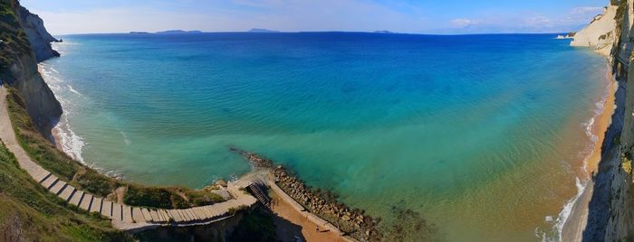 High angle view of sea against sky