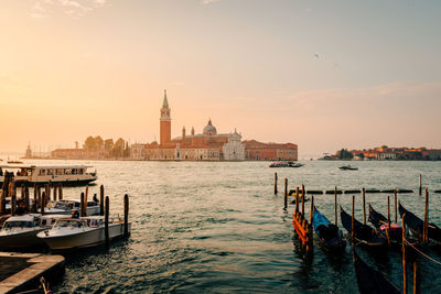 The island of giudecca illuminated by the first light of day