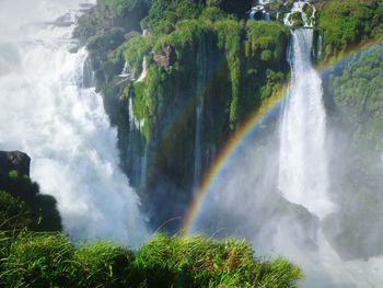 Scenic view of waterfall