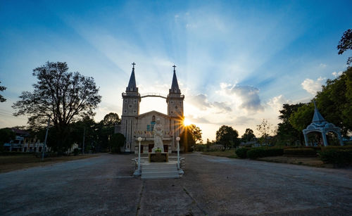 View of historic building against sky in city