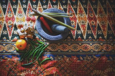 Close-up of various fruits on table