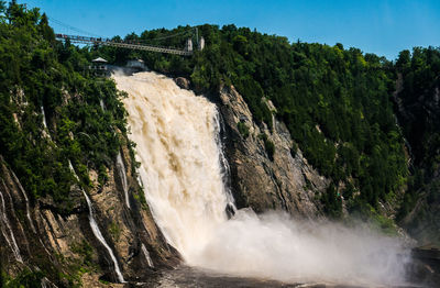 Scenic view of waterfall