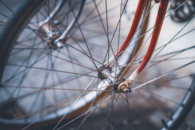 Close-up of bicycle wheel