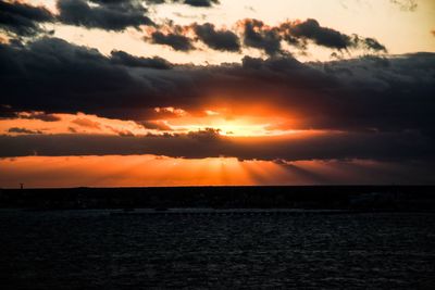 Scenic view of sea during sunset