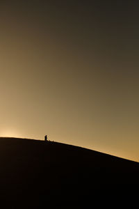Silhouette of person standing on land