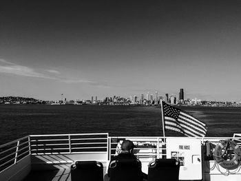 Woman looking at city