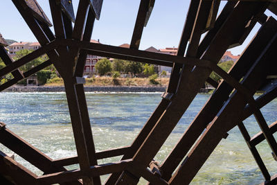 Bridge over sea against sky