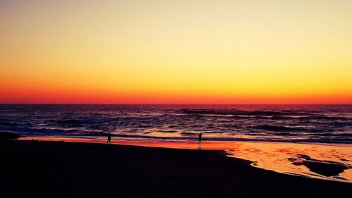 Scenic view of beach during sunset