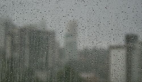 Close-up of water drops on glass