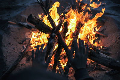 Close-up of bonfire