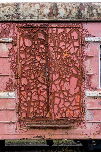 Rusty metal on wall