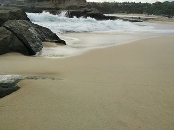 Scenic view of beach against sky