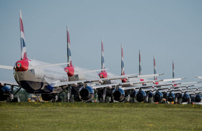 Multiple boeing aircraft in british airways livery