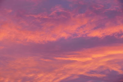 Low angle view of orange clouds in sky