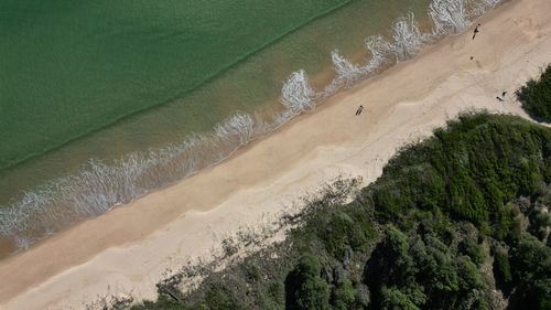 High angle view of beach