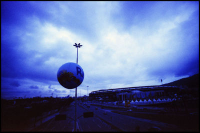 Road against sky in city