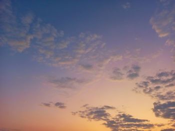 Low angle view of sky during sunset
