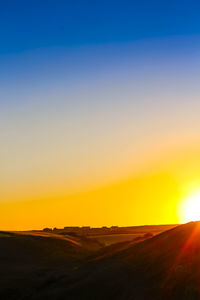 Scenic view of landscape against sky during sunset