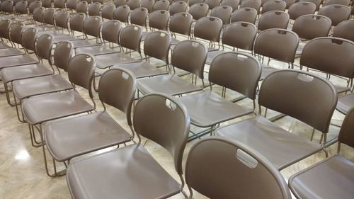 Full frame shot of empty chairs