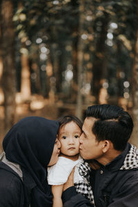 Portrait of father and son