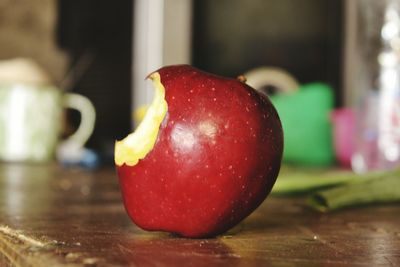 Close-up of apple on table