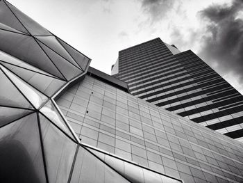 Low angle view of modern building against sky