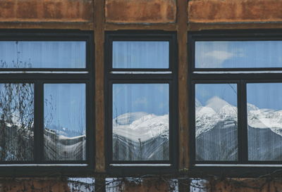 View of frozen glass window