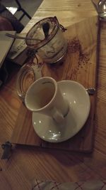 Close-up of wooden object on table