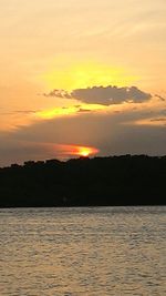 Scenic view of sunset over sea