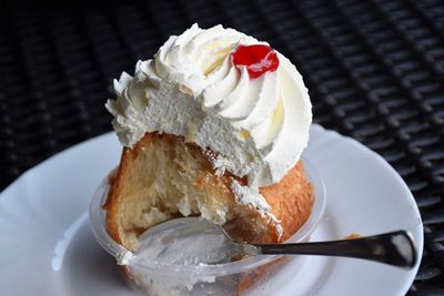 Close-up of cake in plate