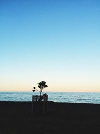 Scenic view of sea at sunset