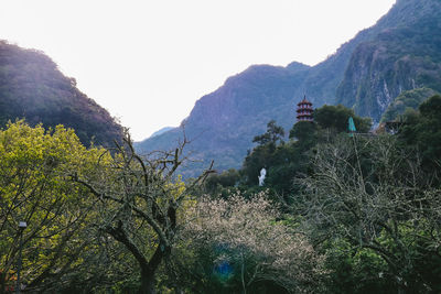 Scenic view of mountains against clear sky