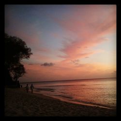 Scenic view of sea at sunset