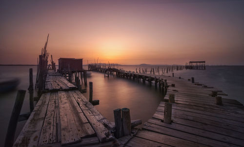 Sunset fishermen port carrasqueira in portugal