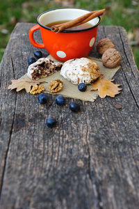 Close-up of food on table