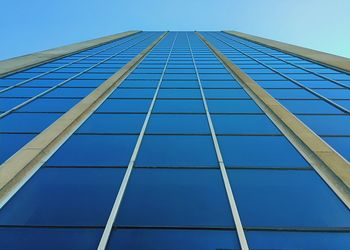 Low angle view of modern building against sky