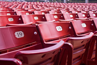 Full frame shot of empty seats