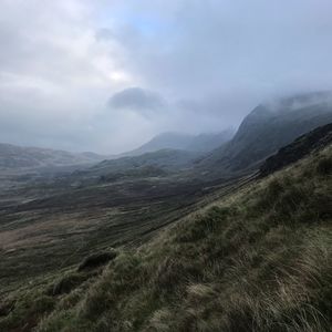 Scenic view of mountains against sky