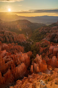 Scenic view of landscape against sky during sunset