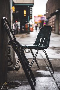 View of empty bench