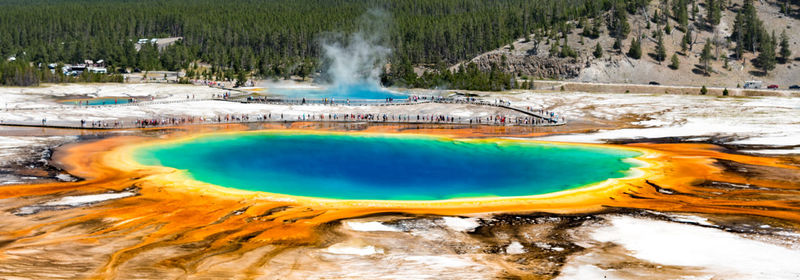 Scenic view of geothermal water in national park