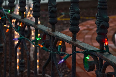 Close-up of metal fence